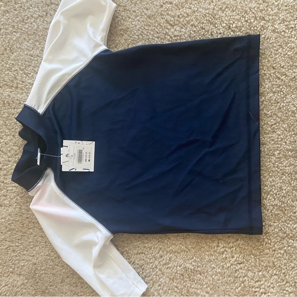 Shark blue rash guard swim trunk beach bundle - Picture 3 of 4